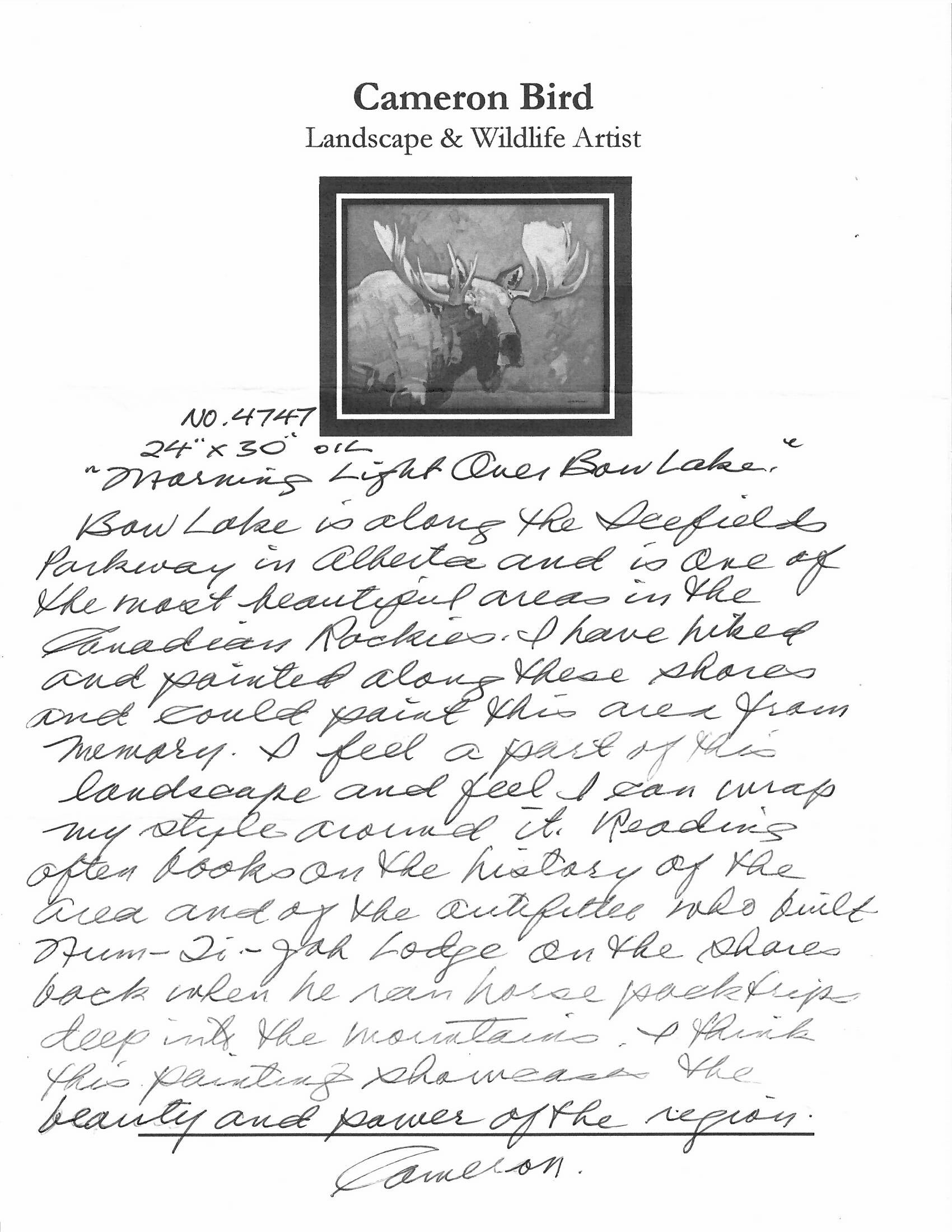 Cameron Bird | Morning Light Over Bow Lake