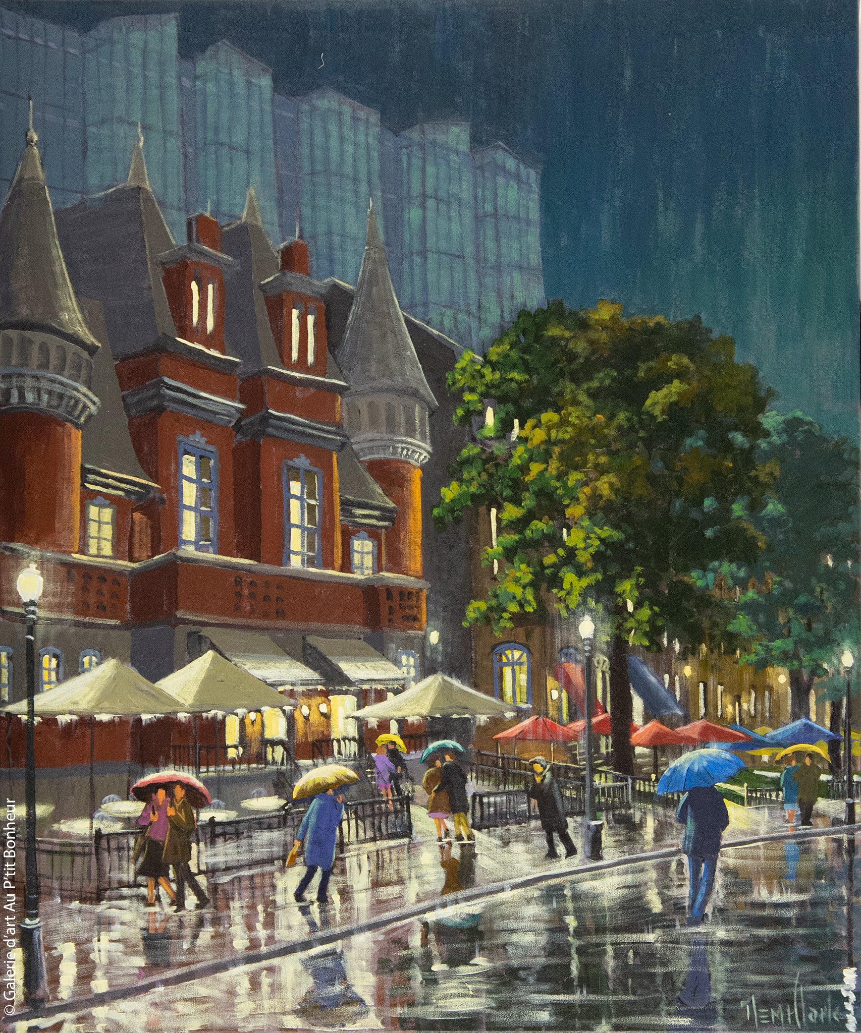 Rémi Clark | Tout en parasols et parapluies, Grande-Allée, Québec